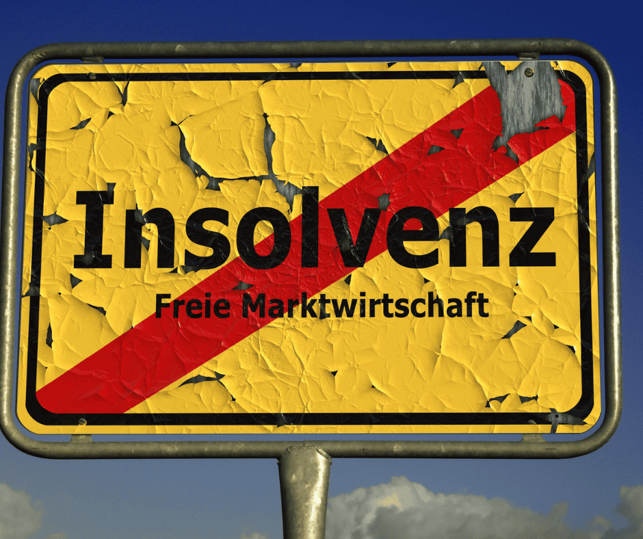 Verbraucherinsolvenz Schild das durchgestrichen ist